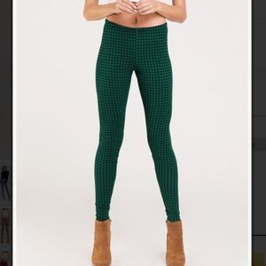 Green/Black houndstooth leggings